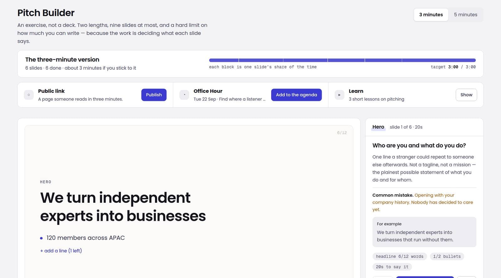 Openfor Builder, Pitch Builder